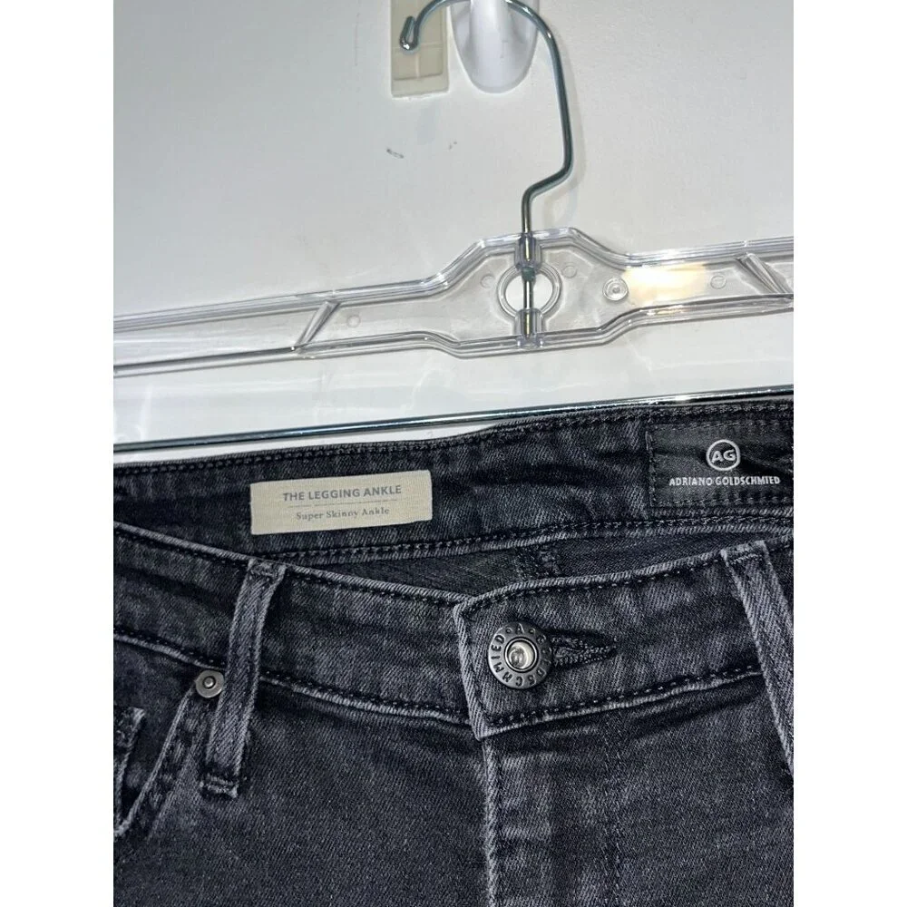 Adriano Goldschmied The Legging Ankle Super Skinny Jeans Black Distressed 27